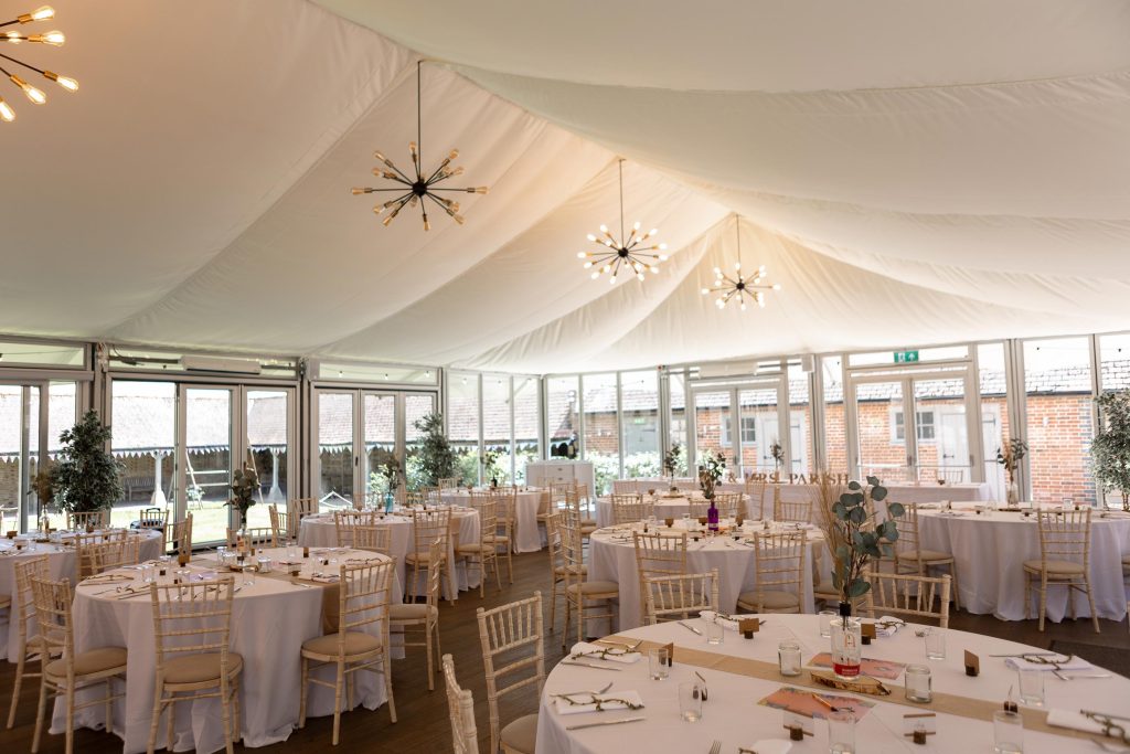 Glasshouse reception tables