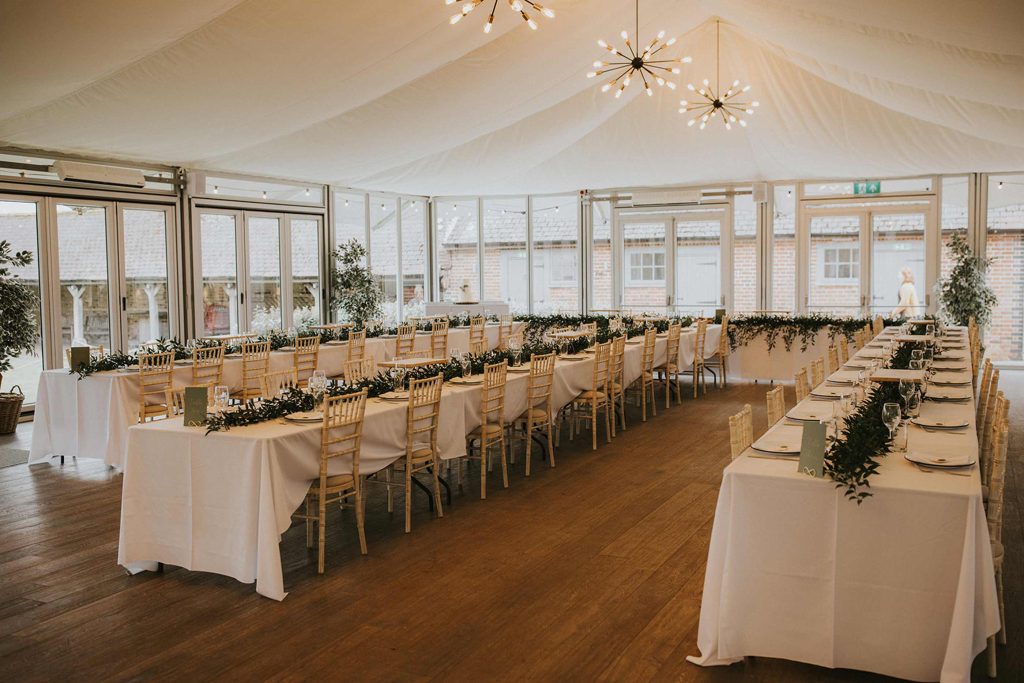Glasshouse reception tables