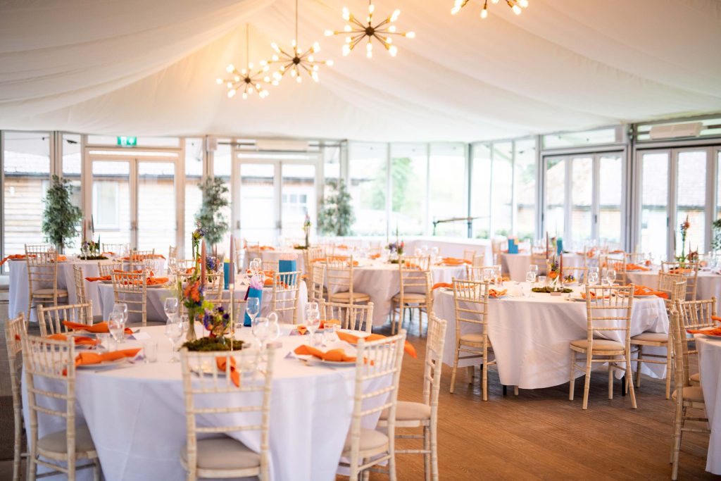 Glasshouse reception tables